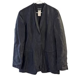 Vintage Giorgio Armani Textured Silk Women’s Blazer Jacket Blue Size 44 / US 8